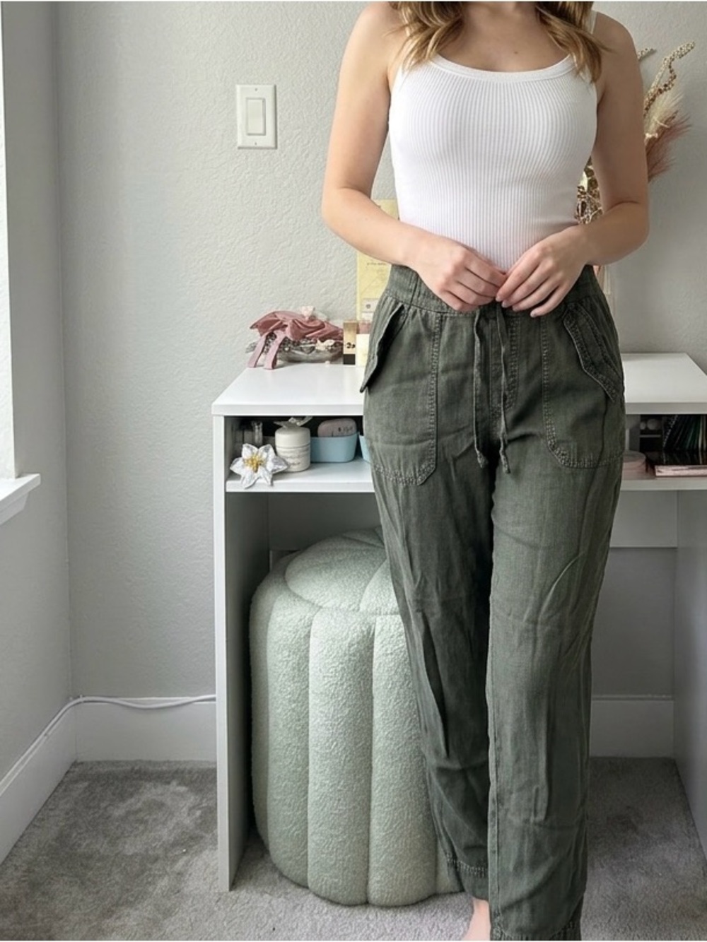 Splendid Olive Green Drawstring Utility Pants